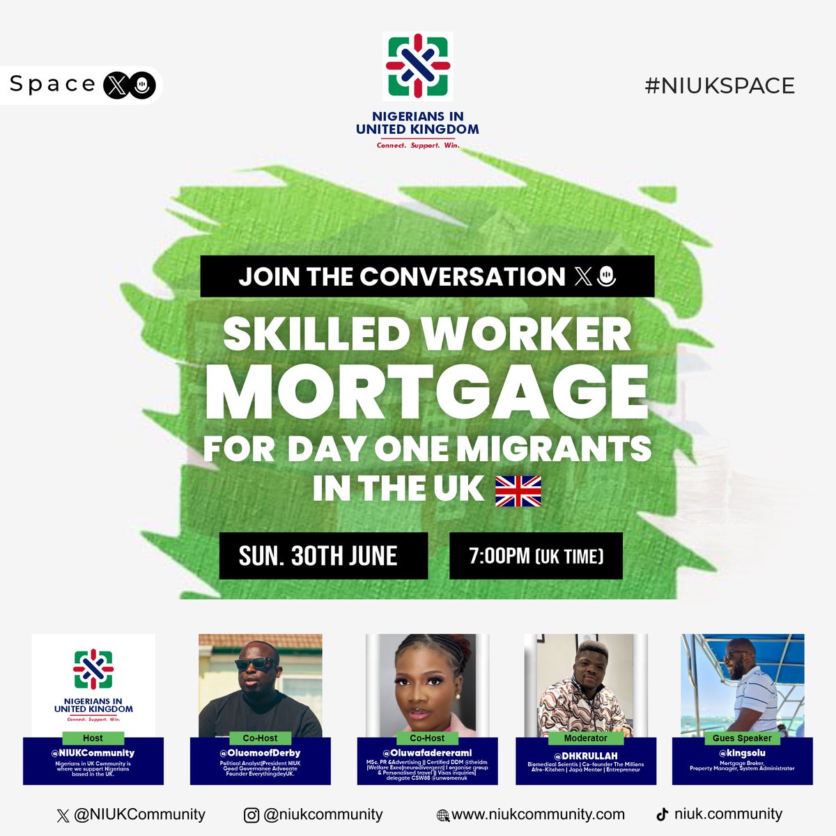 Nigerians in the UK π³π¬π¬π§ (@niukcommunity) on Twitter photo Exciting news for skilled workers in the UK.
Join us for a Twitter Space on "Skilled Worker Mortgage for Day One Migrants in the UK" π¬π§
Date: Sun, 30th June
Time: 7:00 PM (UK Time)
Host: <a href="/NIUKCommunity/">Nigerians in the UK π³π¬π¬π§</a>
Co-hosts: <a href="/Oluomoofderby/">πOLUOMO OF DERBY π³π¬ π¬π§</a> <a href="/Oluwafadererami/">Corporate Baddie π</a>
Moderator: <a href="/DHKRULLAH/">SK the Plug π π¬π§π¬π§</a>
Guest Exciting news for skilled workers in the UK.
Join us for a Twitter Space on "Skilled Worker Mortgage for Day One Migrants in the UK" π¬π§
Date: Sun, 30th June
Time: 7:00 PM (UK Time)
Host: <a href="/NIUKCommunity/">Nigerians in the UK π³π¬π¬π§</a>
Co-hosts: <a href="/Oluomoofderby/">πOLUOMO OF DERBY π³π¬ π¬π§</a> <a href="/Oluwafadererami/">Corporate Baddie π</a>
Moderator: <a href="/DHKRULLAH/">SK the Plug π π¬π§π¬π§</a>
Guest