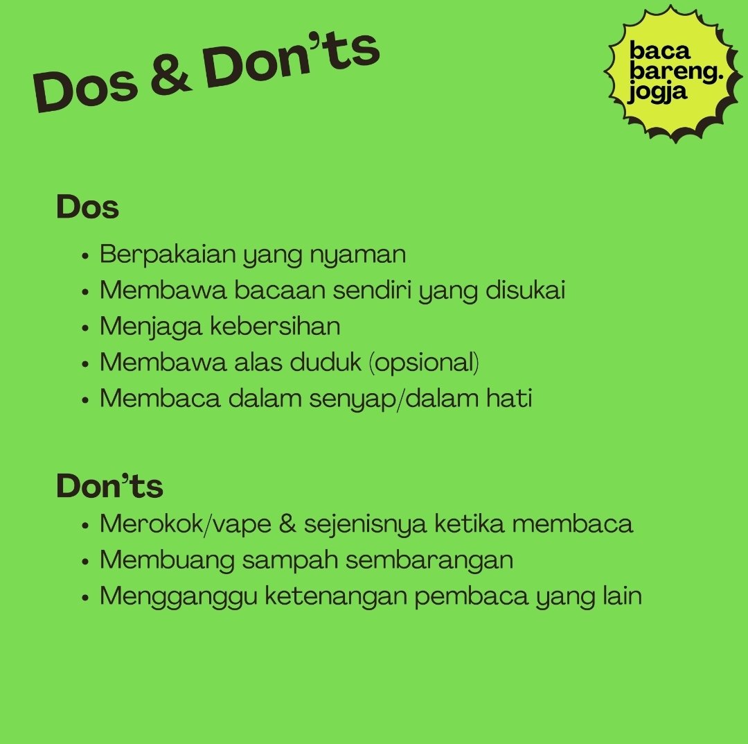 aditkoel's tweet photo. Yang di Jogja, yuk gabung. Jogja Silent Reading Club. Baca Bareng Jogja. Besok Sabtu 29 Juni 2024 di JNM Bloc (Jogjakarta National Museum). See you there! https://t.co/2wH5fVboMG