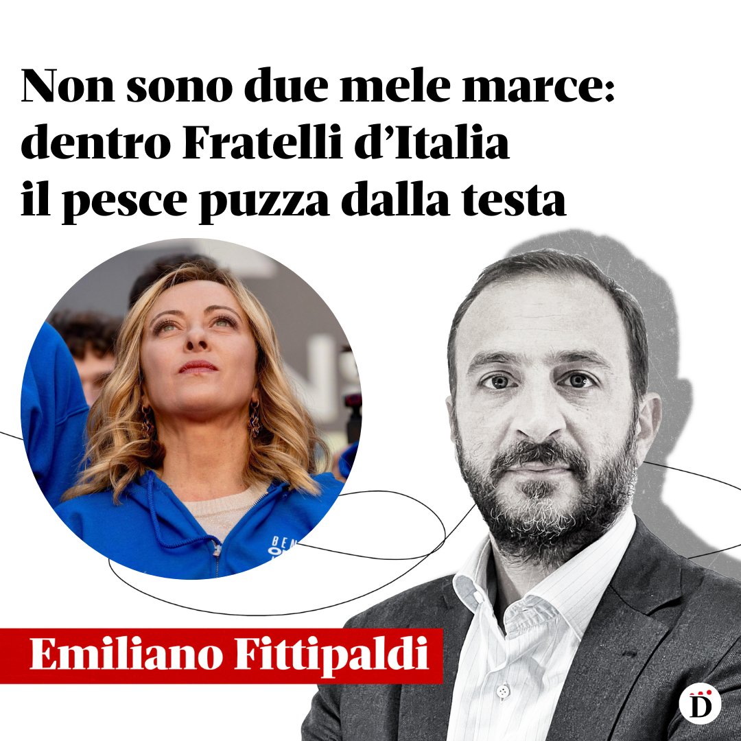 DomaniGiornale's tweet image. Sarebbe troppo facile addossare la responsabilità dello scandalo ai giovani nazifascisti di Fratelli d'Italia. Per quei ragazzi, i loro beniamini in parlamento sono un modello
L'editoriale di @emifittipaldi 
editorialedomani.it/politica/itali…
