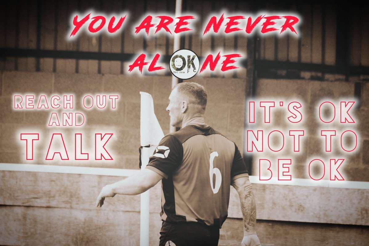 Old Knackers FC (@fcknackers) on Twitter photo You are never alone - Talk.
Seek help.
It's OK not to be OK
❤️🖤❤️🖤❤️
#UpTheKnackers
#PoweredByLancashiretea
<a href="/LancashireTea/">Lancashire Tea</a>
<a href="/jalveypest/">J Alvey Pest Control</a>
<a href="/RRR_LUF/">Red Rose Recovery</a>
❤️🖤❤️🖤❤️
#football #mentalhealth #mensmentalhealth #menshealth #mentalhealthawareness #mentalhealthmatters #MoreThanFootball You are never alone - Talk.
Seek help.
It's OK not to be OK
❤️🖤❤️🖤❤️
#UpTheKnackers
#PoweredByLancashiretea
<a href="/LancashireTea/">Lancashire Tea</a>
<a href="/jalveypest/">J Alvey Pest Control</a>
<a href="/RRR_LUF/">Red Rose Recovery</a>
❤️🖤❤️🖤❤️
#football #mentalhealth #mensmentalhealth #menshealth #mentalhealthawareness #mentalhealthmatters #MoreThanFootball
