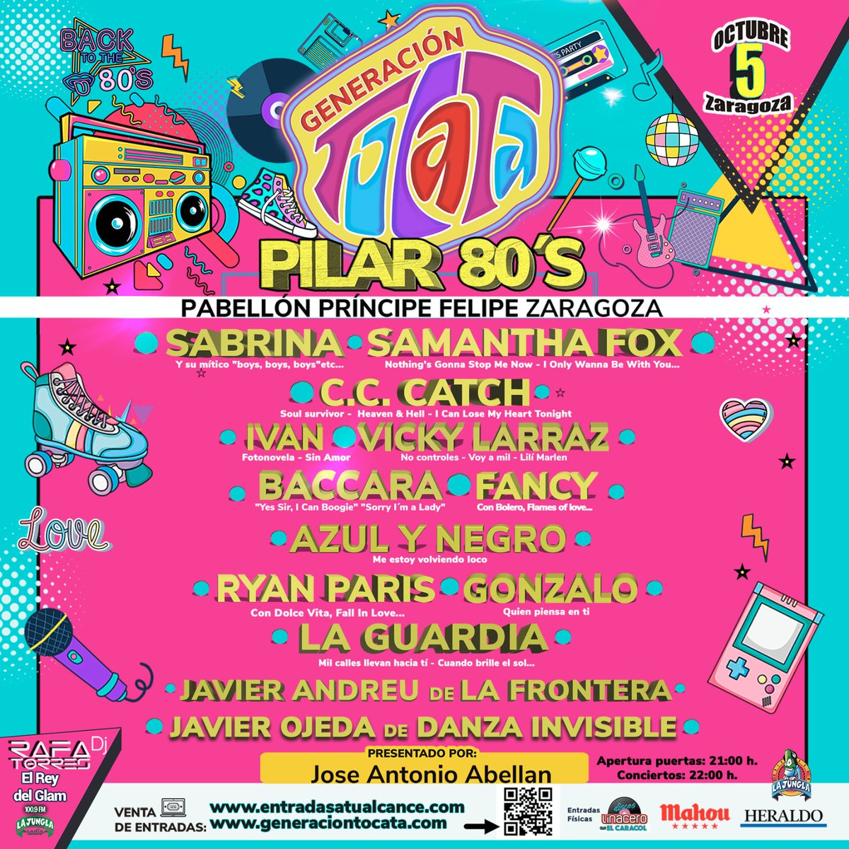 El 5 de octubre vuelve la nostalgia para viajar a esos maravillosos años 80. El evento Tocata nos traerá grupos ochenteros para un revival épico. 

Podrás decir “efectiviwonder” sin que nadie te mire raro 😂😂

Compra tus entradas👇🏽👇🏽 generaciontocata.com/landing-zgz-ci…