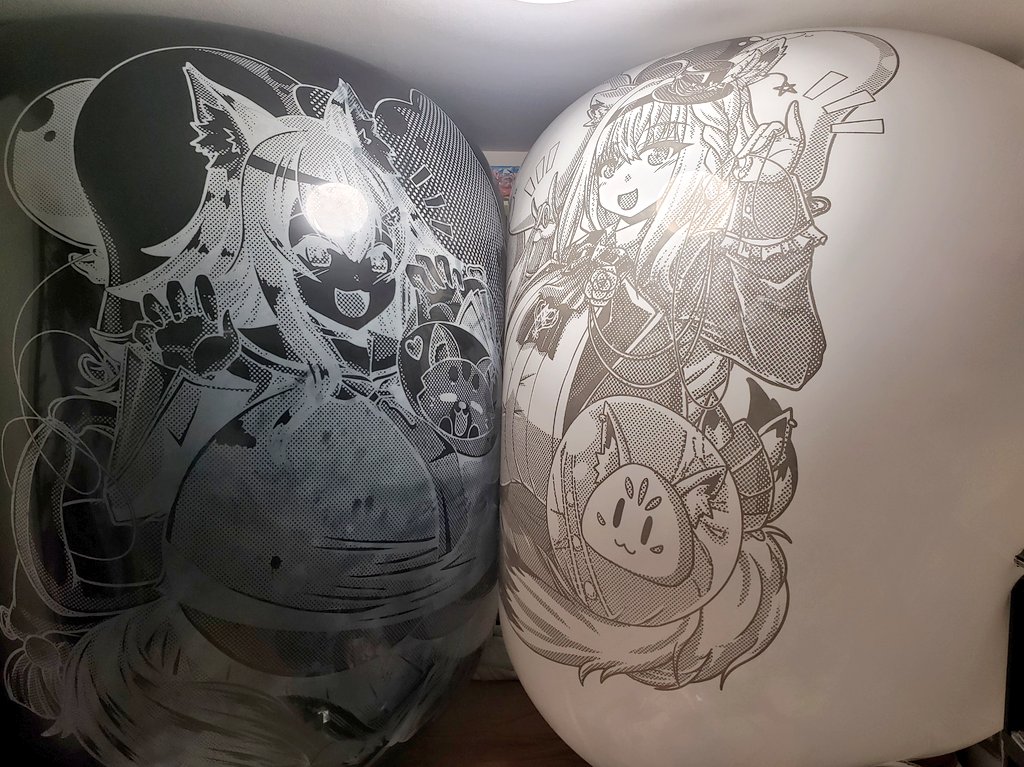 抜け出した後に両方さらに空気追加～ 変形してる風船ってｴｯﾁだよね…