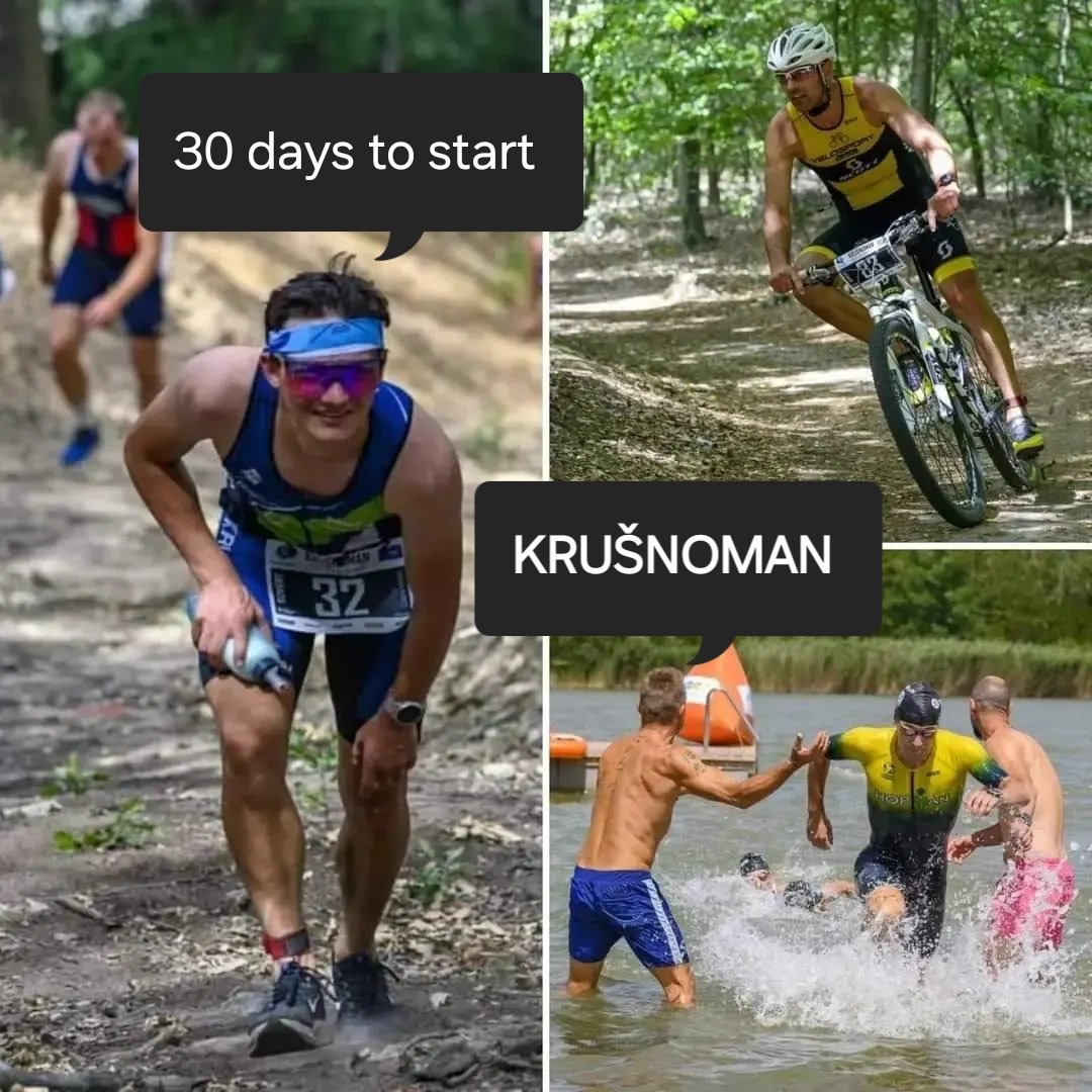 Pouze 30 dní do startu Krušnoman Cross Triathlon Most, který je součástí Českého Poháru v terénním triatlonu a letos se statusem Mistrovství České republiky. Na závodníky čeká 400m plavání, 15km na horském kole a 6km terénního běhu. Informace na krusnoman.com.