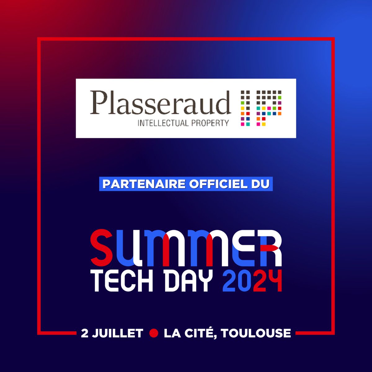 La French Tech Toulouse (@frenchtech_tlse) on Twitter photo 💫 Merci à <a href="/plass_IP/">Plasseraud IP</a> de rejoindre la team de partenaires de notre événement annuel, le Summer Tech Day ! Vous pourrez retrouver leurs experts sur leur stand et lors d'une masterclass.
🗓️ Mardi 2 juillet, à partir de 13h
📍 @LaCite_eu
🎟️ bit.ly/3ybRZ4K 💫 Merci à <a href="/plass_IP/">Plasseraud IP</a> de rejoindre la team de partenaires de notre événement annuel, le Summer Tech Day ! Vous pourrez retrouver leurs experts sur leur stand et lors d'une masterclass.
🗓️ Mardi 2 juillet, à partir de 13h
📍 @LaCite_eu
🎟️ bit.ly/3ybRZ4K