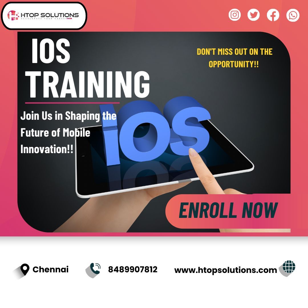 htop_online's tweet image. IOS -htop Learn how to design, build, and publish iOS and Android mobile apps from scratch using a variety.
Call us at 8489907812 with any queries or send the mail to info@htopsolutions.com
#javatraininginChennai #Javafullstacktraininginchennai #pythontrainingchennai
"
