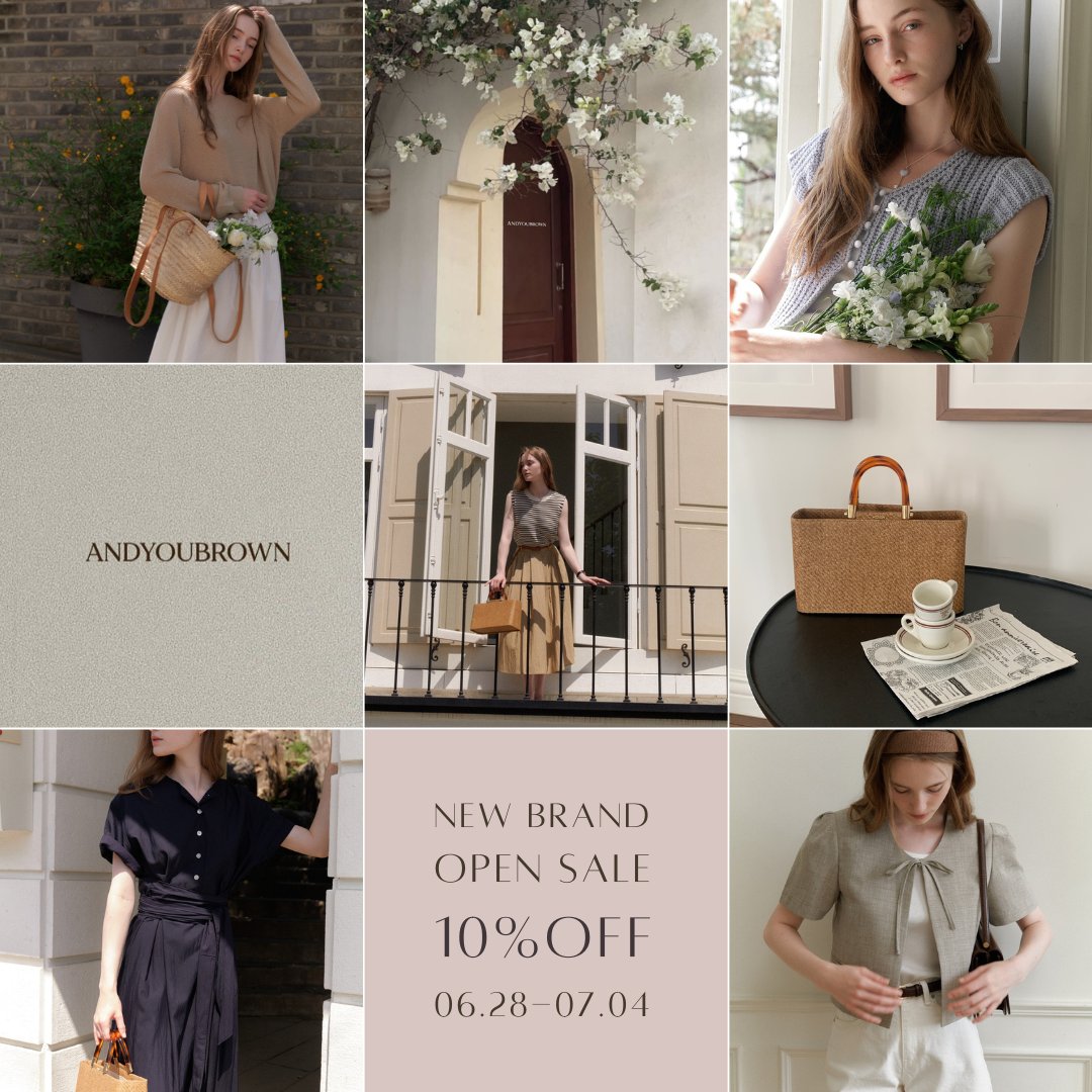 NEW BRAND OPEN ⸜❤︎⸝ 10％OFF
ANDYOUBLOWNが正式オープン！コレクションアイテムの発売を記念して10％OFFセールを開催！

期間：7/4 23:59迄

今まで出会えなかった日本初上陸の韓国レディースアパレルブランド。ぜひこの機会にANDYOUBLOWNの世界に触れてみてください。
showwindow-official.com/category/andyo…