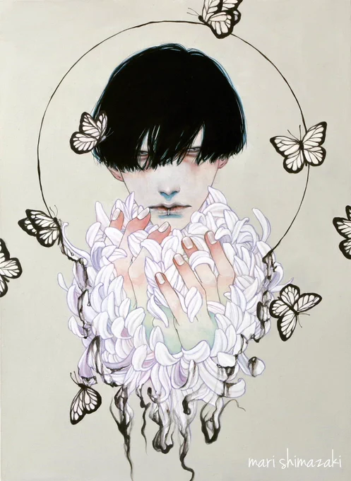 #この絵で仕事が来ました小説の装画に使用して頂いた作品です。主な活動はギャラリーでの展示ですが、絵のお仕事もまた挑戦したいです。 