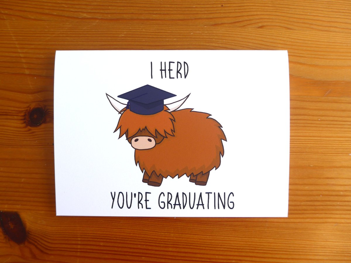 Looking for a Graduation card? This cute little highland cow is ready to help! (link in bio)