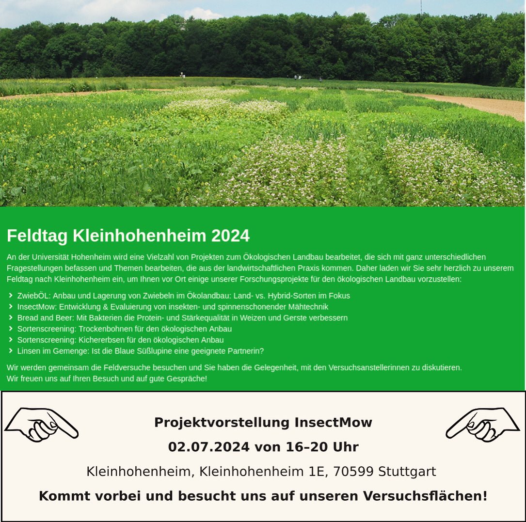 👉 Meldet Euch noch an unter: oeko.uni-hohenheim.de/anmeldung_feld… und besucht uns naechste Woche 🐝🐞🐛🦋