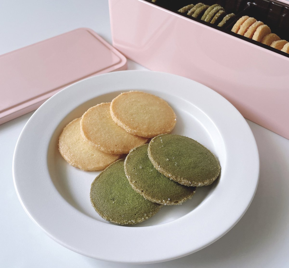 新品未開封、山本道子さんの抹茶&レモンサブレ、カヤヌマの看板商品クッキーA缶 クッキー界の重鎮 村上開新堂5代目山本道子の店の抹茶&レモンサブレ