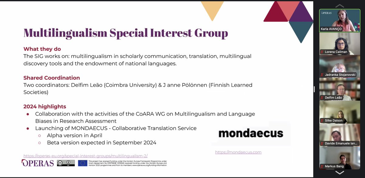 uc_openscience's tweet image. Decorreu nesta quinta-feira, 27, o Mutual Learning Exercise da @OPERASEU com os Grupos de Interesse Especial em #Multilinguismo - coordenado pela UC - e @oabooksnetwork. 

Tivemos a oportunidade de testar a plataforma #MONDAECUS (em versão Alpha) com uma diversidade de línguas!