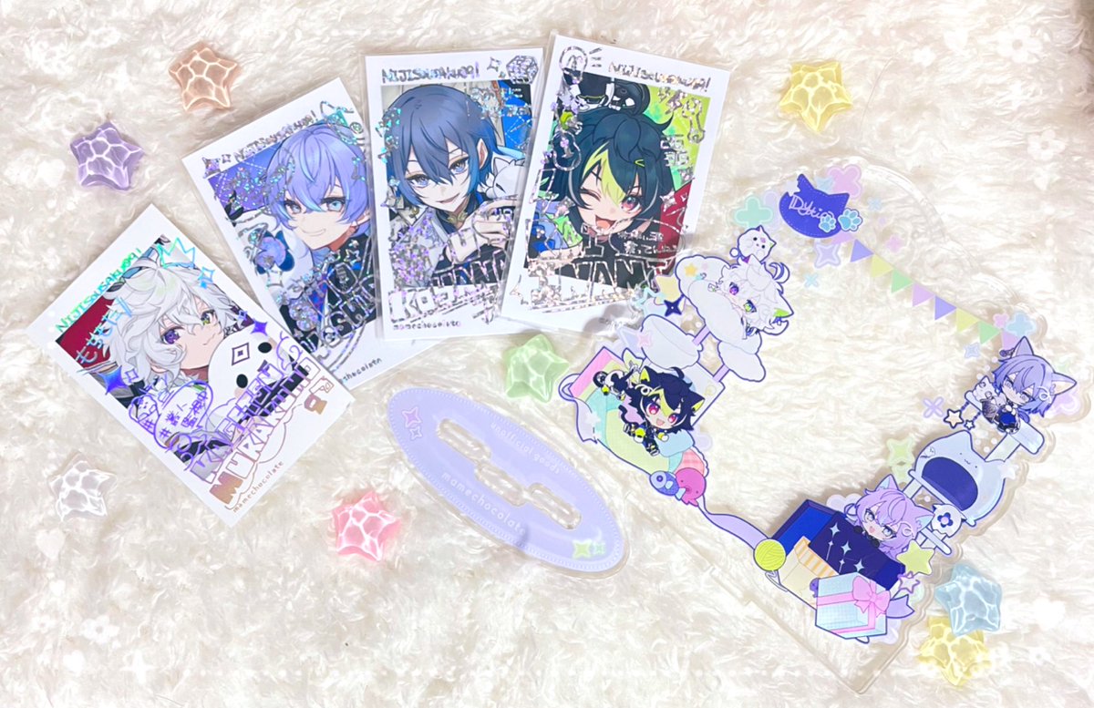 にじそうさく09 箔プリントのチェキ風とチェキスタンドのセットに