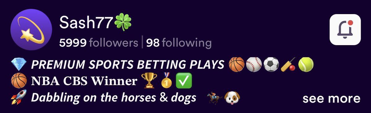Sports betting plays on Dabble. Be sure to give the profile a follow legends. ☝️