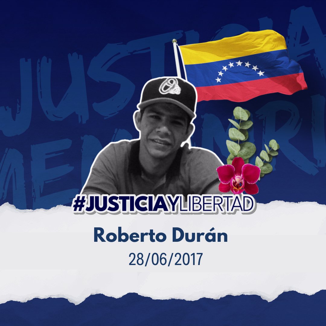 JEPvzla's tweet photo. #28JUN | La muerte de Roberto Durán conmocionó al estado Lara. Fue víctima de una ejecución extrajudicial ejerciendo su derecho constitucional a la protesta, como más de 300 venezolanos que han sido asesinados por el patrón de presión. #JusticiaYLibertad https://t.co/SNrTLitOoB