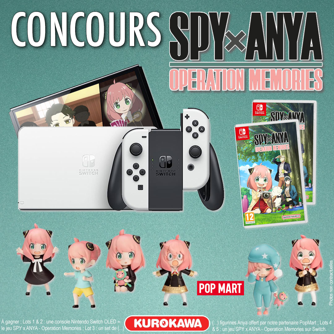 Kurokawa's tweet image. #CONCOURS 📢 Pour fêter la sortie du jeu vidéo "SPY x ANYA - Operation Memories", on vous fait gagner de super lots #SPYxFAMILY 👨‍👩‍👧

📌 Suis @Kurokawa et @LilaLacombe
📌 Partage ce post
BONUS : like et tague 2 amis qui aiment Anya 🥜

TAS : 15/07/2024 🗓

(...)