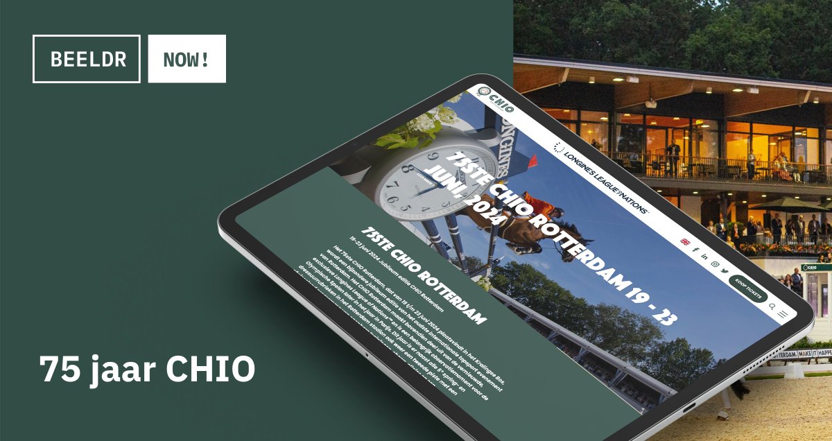 75 Jaar CHIO!
Al jaren verzorgen wij de website voor het oudste internationale topsportevenement van Rotterdam. Het 75e <a href="/chiorotterdam/">CHIO Rotterdam</a>, van 19 t/m 23 juni 2024 in het Kralingse Bos in Rotterdam, was een bijzondere jubileumeditie!