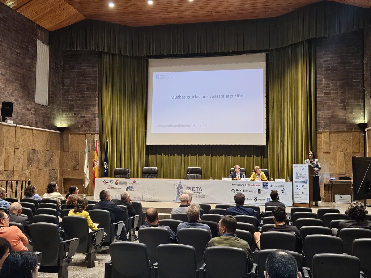 The last INVITED LECTURE of <a href="/ricta_2024/">Ricta 2024</a> ✅️
 
Nuria Gallego explains us "How the New European Air Quality Directive affects Air Quality Assessment in Galicia" 🔵⚪️

#ricta2024 #ricta 
#aerosols #air #airquality 
#pollution

<a href="/UDC_gal/">Universidade da Coruña</a> 
<a href="/Xunta/">Xunta de Galicia</a> 
<a href="/Depucoruna/">Deputación da Coruña</a>