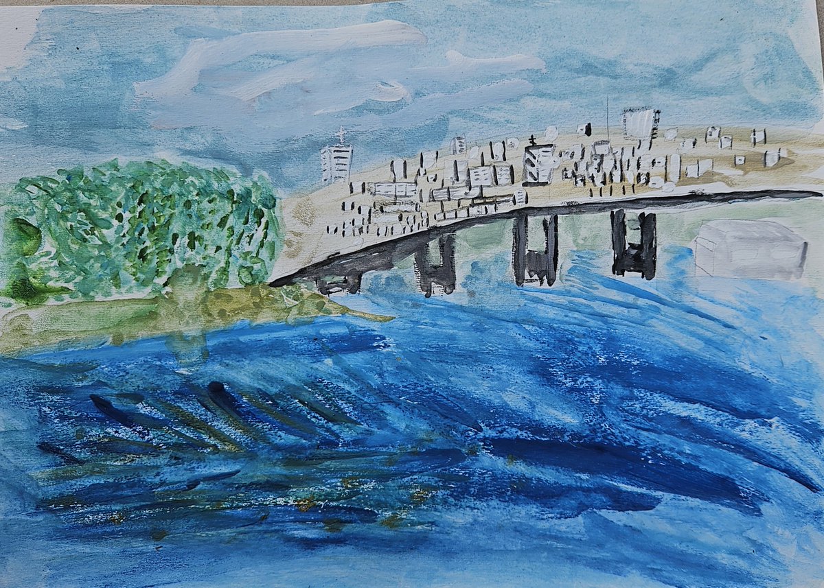SnailCat1's tweet photo. Tried drawing plein air with my big brother for the first time! Any thoughts?
#traditionalart #gouache #pleinair #nature 
A4 gouache https://t.co/X8iWF6tg0o
