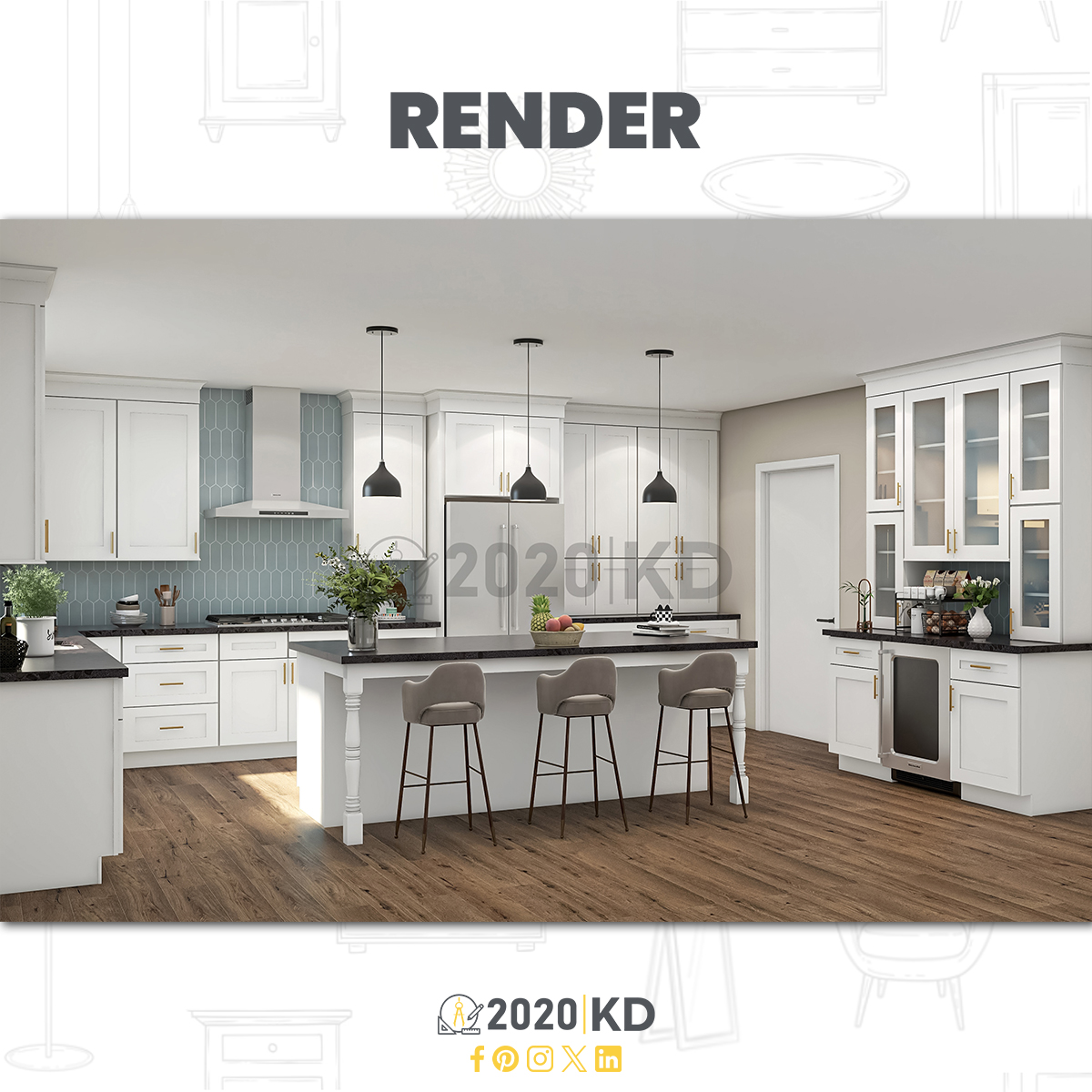 2020kdesign's tweet photo. We take your vision, along with your saved inspiration images, architectural plans, and all our discussions about your dream #kitchen, and turn them into a cohesive, comprehensive plan. https://t.co/9qqukoSf6A
#3DDesign #Architect #Interior #USA #3Drendering #2020KitchenDesign https://t.co/tlEwclxkEh