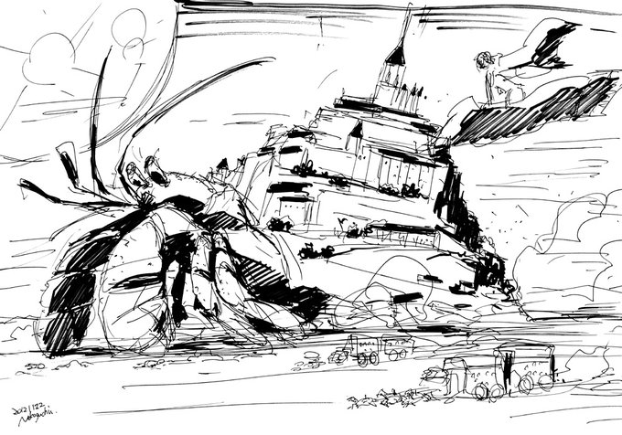 昔描いたらくがき
モンサンミシェルを着てるヤドカリ、
キャラバンと魔法のじゅうたん 