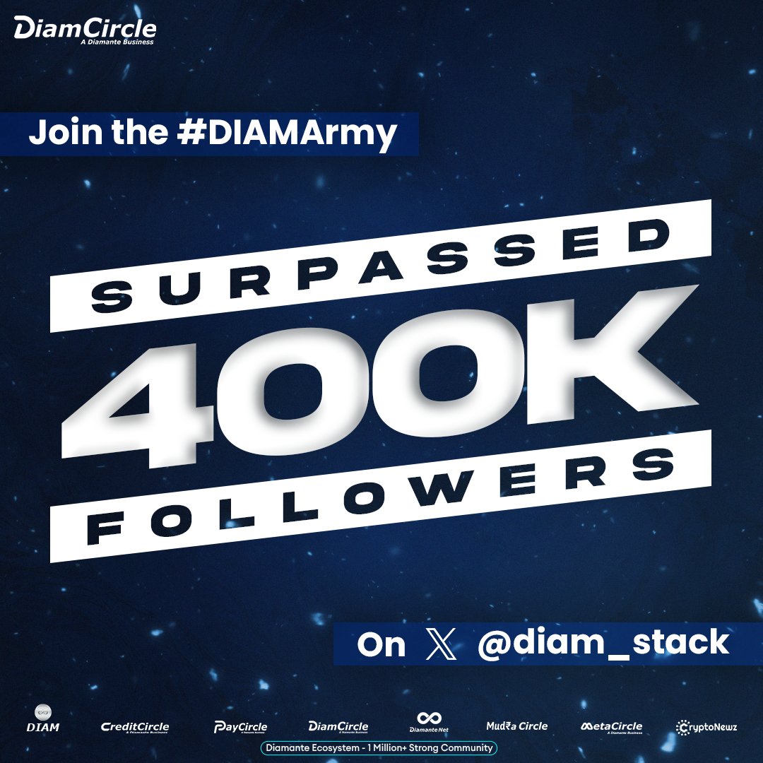 diamante_io's tweet photo. 🎉 We’ve Surpassed 400K Followers! 🎉

Join the #DIAMArmy and celebrate with us! 🥳 We couldn't have done it without YOU, our amazing community. We're immensely grateful for your support!

Thank you for making this milestone possible!

#DiamCircle #ThankYou #400KFollowers #DiamanteEcosystem