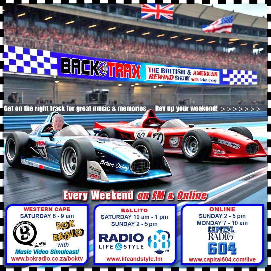 Racing to a radio near you from 6am Sat - 10am Mon. Terrific tunes &amp; trivia that won't disappoint. I've been doing this for a while you know 😉😁😎 #bokradio #lifeandstyleradio #capital604 #trustmeimadj #dj