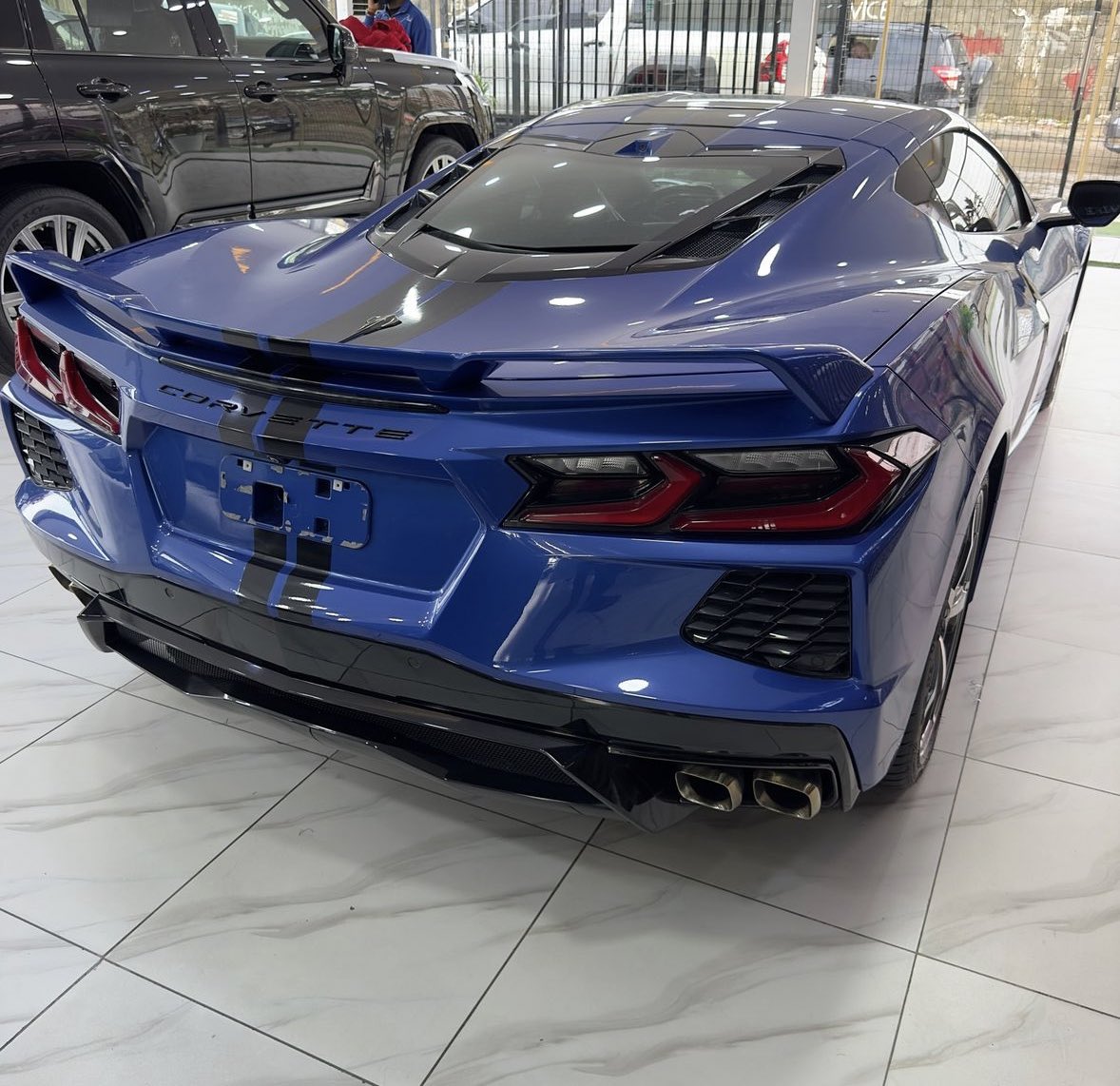 2020 chevrolet corvette C8 now available -Blue on two-tone