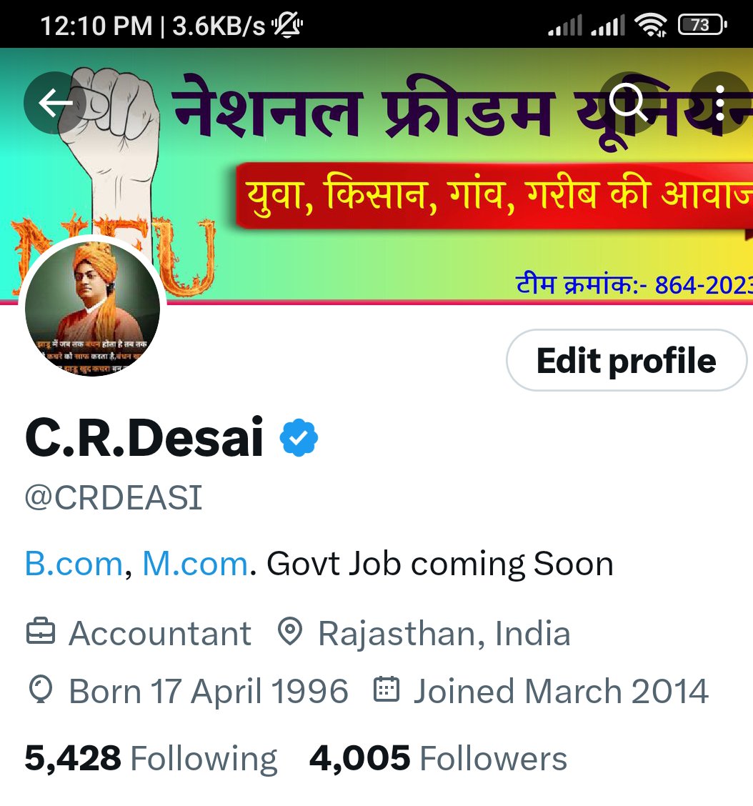 बधाई हो! 
ट्विटर पर 4 हजार फॉलोवर्स पूरे करना वाकई एक बड़ी उपलब्धि है। 
आप सभी की मेहनत और कंटेंट की गुणवत्ता का ही परिणाम है।
 इसी तरह साथ बनाये रखिये अपन मिलकर आगे बढ़ेंगे।
सबका साथ सबका विकास!

आज बधाई तो बनती है।