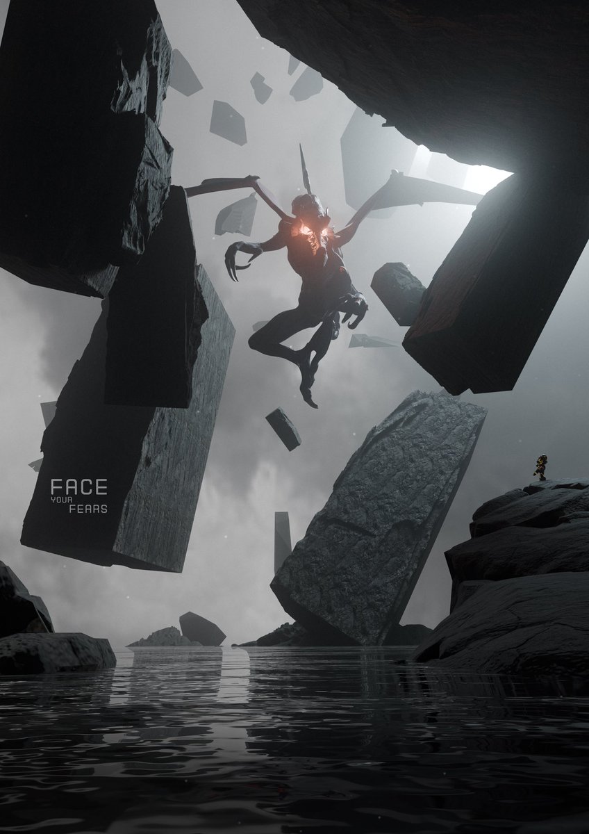 Habe ein neues Poster gemacht :> Habe das komplette Envoirement, Lighting, Texturing, die Elemente alles selber gemacht! Mir beginnt diese Seite von Blender dick fun zu machen! Hoffe das Bild gefällt euch! Vll errät ka jemand welcher Autor meine Inspiration war :P #MetroidPrime4