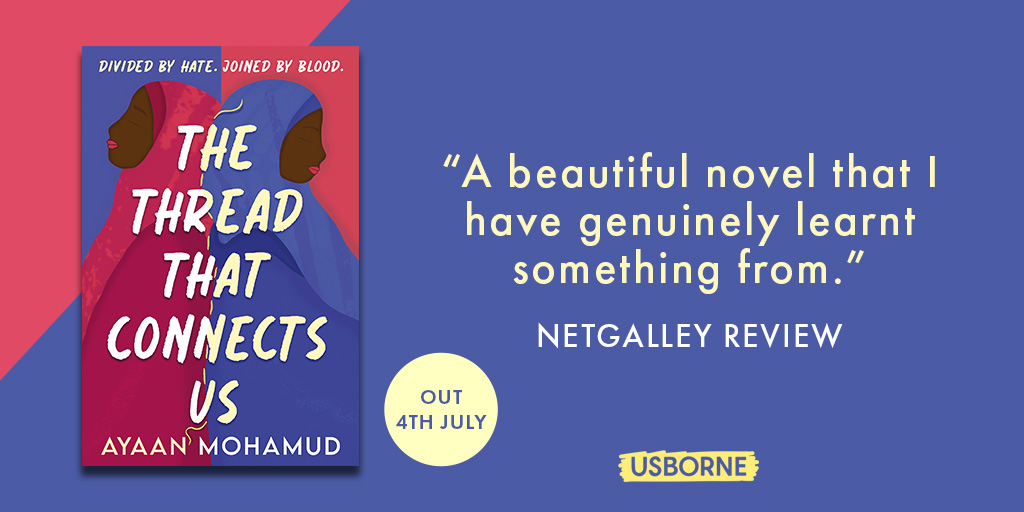 Usborne's tweet photo. A story of shared blood and bad blood, endings and beginnings 💜
The powerful new novel from Waterstones Children’s Book Prize shortlisted author, Ayaan Mohamud.
#TheThreadThatConnectsUs #AyaanMohamud https://t.co/mkU7zDTwdb