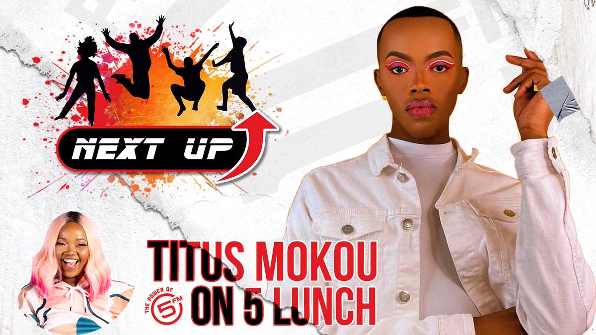 5FM's tweet photo. #5Lunch's @ZanelePotelwa @YangaMjolii @ShabZiMadallion bring an extraordinary guest to co-host for their #NextUp feature! @titus_mokou popularly known as 'Mologadi', is not just a content creator but a media personality, presenter, radio host, and public speaker. 

Tune in at 1pm to experience the positive vibes! 💪
