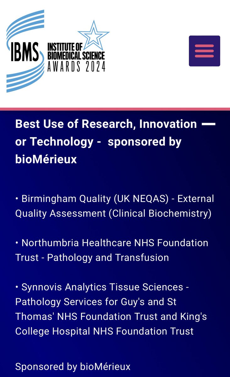 Debra Padgett (@debra54597120) on Twitter photo Today is #ibmsawards2024 Day!
The IBMS Awards will recognise the achievements and success stories of Biomedical Scientists and <a href="/NorthumbriaNHS/">NorthumbriaNHS</a>
has three nominations!! Good luck team and weโll keep you posted throughout the afternoon. ๐ <a href="/IBMScience/">IBMS #AtTheHeartOfHealthcare</a> Today is #ibmsawards2024 Day!
The IBMS Awards will recognise the achievements and success stories of Biomedical Scientists and <a href="/NorthumbriaNHS/">NorthumbriaNHS</a>
has three nominations!! Good luck team and weโll keep you posted throughout the afternoon. ๐ <a href="/IBMScience/">IBMS #AtTheHeartOfHealthcare</a>