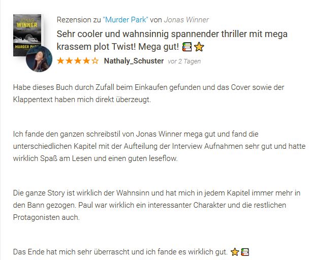Jonas_Winner's tweet photo. Herrlich. Vielen Dank, Nathaly :) #MurderPark https://t.co/9eewAsughf https://t.co/T7Dun5Rwep