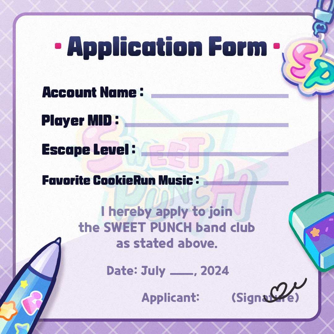 CookieRunOBEN's tweet photo. Sweet Punch is recruiting new members! 🎶
Fill in this application form and submit it in the comments! 👇

🎁 We'll pick up 100 members randomly who will get 1,000 Rainbow Cubes! 

How to enter?
✅ Follow us and Share/RT this post!
✅ Submit your form in the comments! https://t.co/uTN6h1zDtx