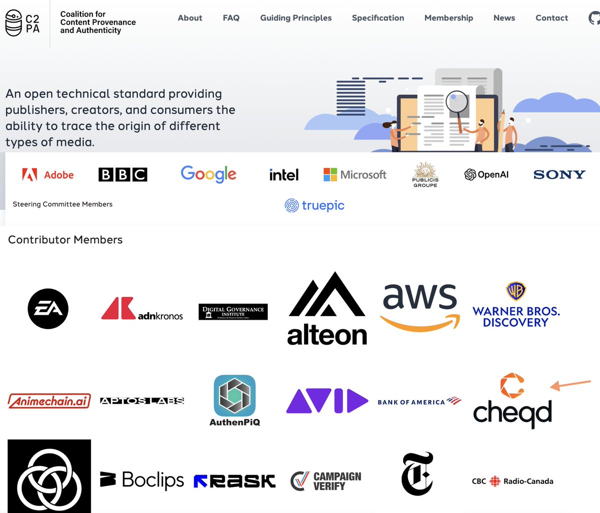 Tokenicer's tweet image. We recently saw $CHEQ join C2PA

This is the Coalition for Content Provenance &amp;amp; Authenticity, fitting perfectly with Cheqd&apos;s use of verifiable credentials.

With names like Sony, OpenAI, Adobe &amp;amp; more, they join some massive industry leaders in AI &amp;amp; media,

Here&apos;s how @Cheqd_io…