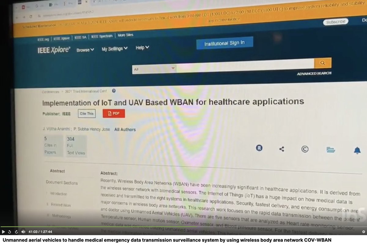 CorinneNokel's tweet image. Drones / 6G / Wireless BioMEDICAL Telemetry

#WirelessMedicalNanoSensorNetworks

IEEE 802.15.4 #MicroBAN 

#IntraBodyNanosensorNetworks

#CiscoYANG 

#IntraBodyNanoCommunication 

#Metamaterials #GrapheneSensors

Sabrina Wallace

Back-up thx to @fear2022

rumble.com/v4hb6g2-march-…