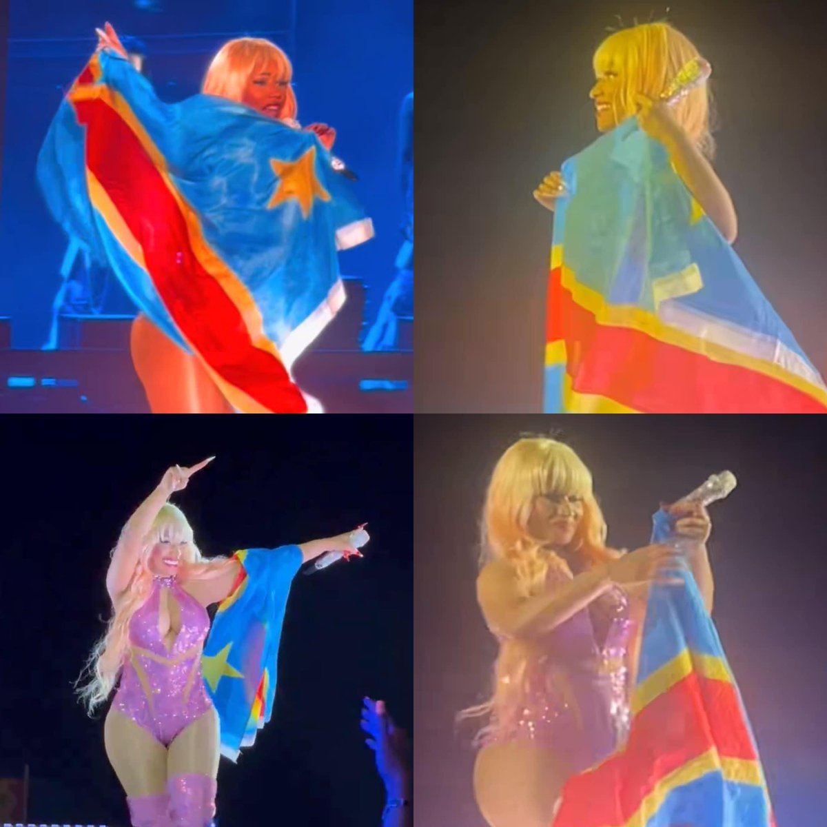 LePuissantCom's tweet photo. #Monde| #Musique: Au Portugal ๐ต๐น pendant la cรฉlรฉbration du festival #Afrobation, la superstar de la R&B @NICKIMINAJ est apparue avec le drapeau Congolais ๐จ๐ฉ tout en exprimant son admiration pour ce beau pays et compatis pour lโagression dont le Congo fait obejt. https://t.co/ssk2AWuyRo