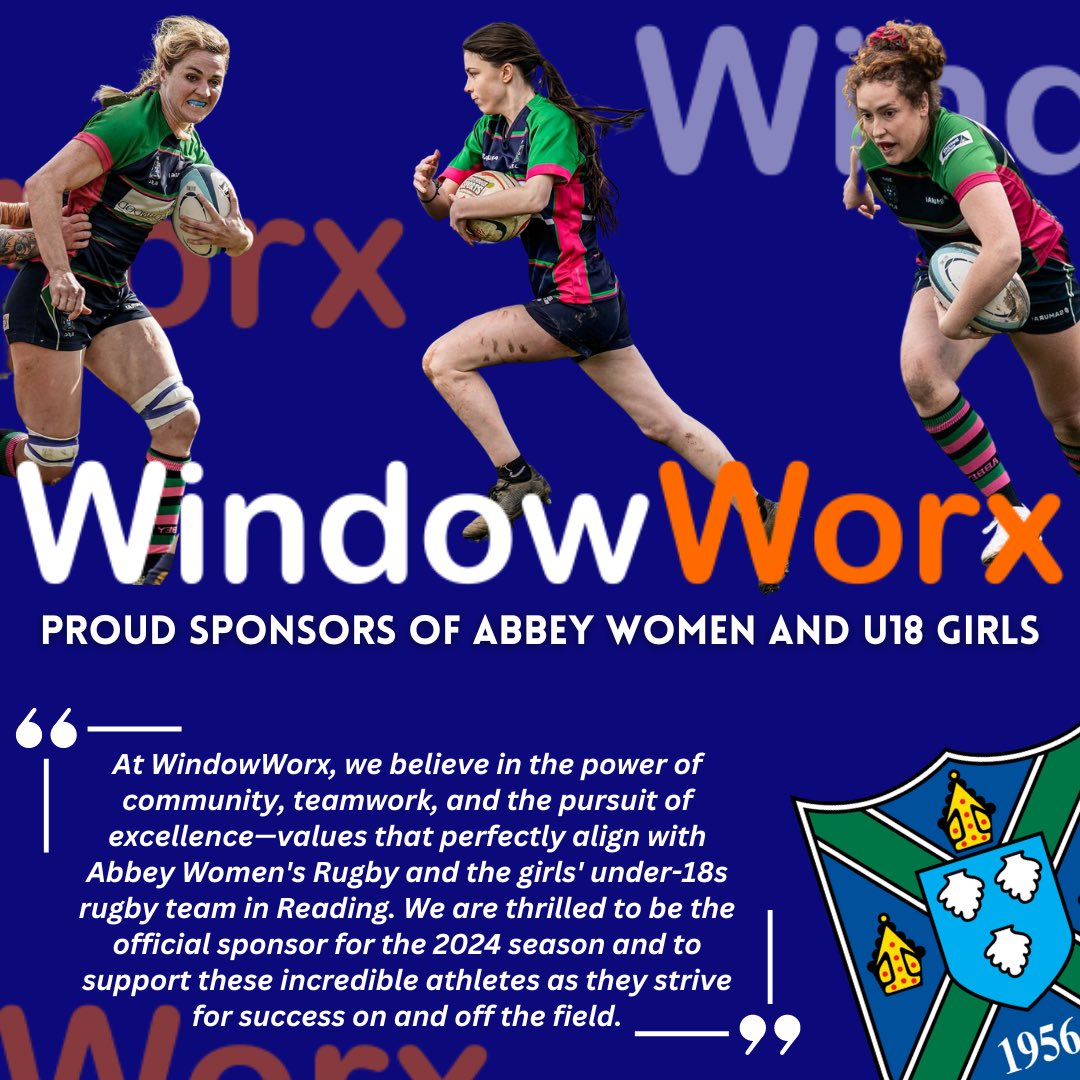 Abbey RFC (@abbeyrugbyclub) on Twitter photo Abbey Women and U18 Girls π€ <a href="/windowworx/">Window Worx</a>
Abbey Women and U18 Girls are proud to announce a new sponsorship deal with WindowWorx for the 2024-25 season.
More here π readingabbeyrfc.rfu.club/news/windowworβ¦
#AbbeyRFC #AbbeyWomen #AbbeyGirls #ClubSponsor Abbey Women and U18 Girls π€ <a href="/windowworx/">Window Worx</a>
Abbey Women and U18 Girls are proud to announce a new sponsorship deal with WindowWorx for the 2024-25 season.
More here π readingabbeyrfc.rfu.club/news/windowworβ¦
#AbbeyRFC #AbbeyWomen #AbbeyGirls #ClubSponsor