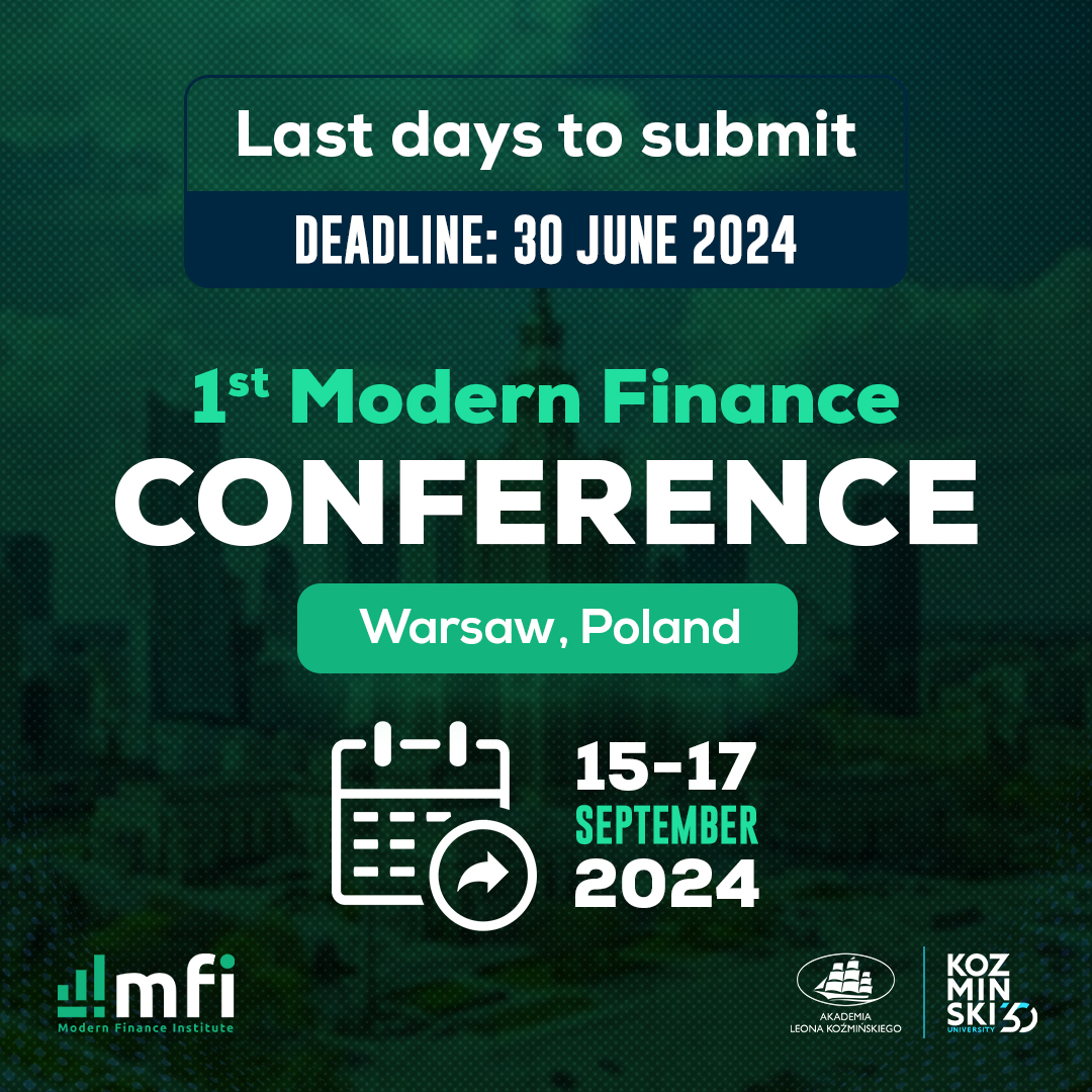 ⏳ Only 3 days left to submit a paper! Don't miss out!

More info at: mf-conference.com.