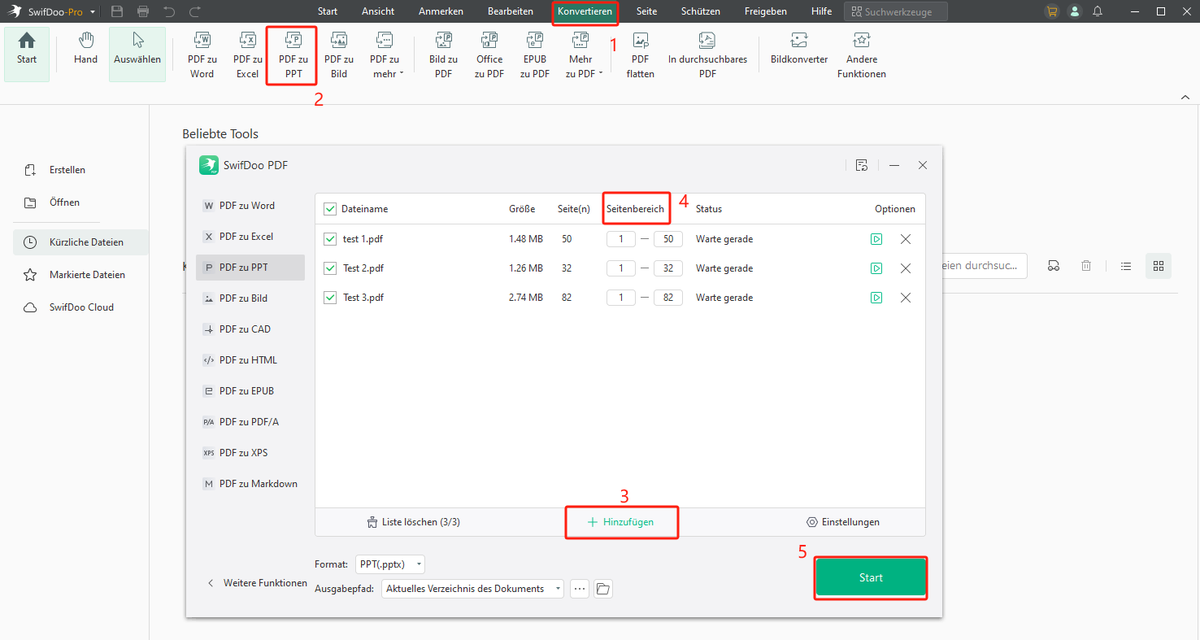 SwifDoo_Deutsch's tweet image. ✨Drei Schritte zur Umwandlung von #pdffile  in PowerPoint💥
1. Starte @swifdoo  PDF☀️
2. PDF-Dateien importieren☀️
3. Konvertierung starten☀️
🌸Machen Sie PDF und PPT einfach🌸
Mehr kostenlose Tools finden Sie in diesem Beitrag🫸: swifdoo.com/de/artikel/pdf…