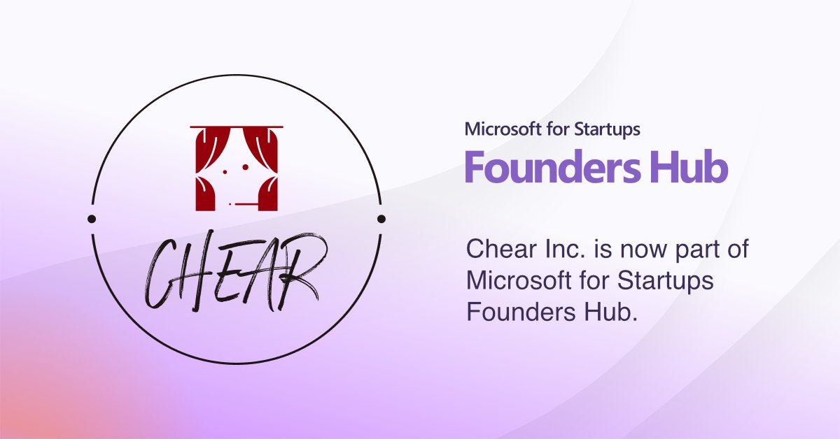 PRTIMES_ETM's tweet photo. 音楽ライブエンタメ業界変革に向け、Chear株式会社は「Microsoft for Startups Founders Hub」に採択されました。 https://t.co/erq894KM22 https://t.co/pMALMZ81SK