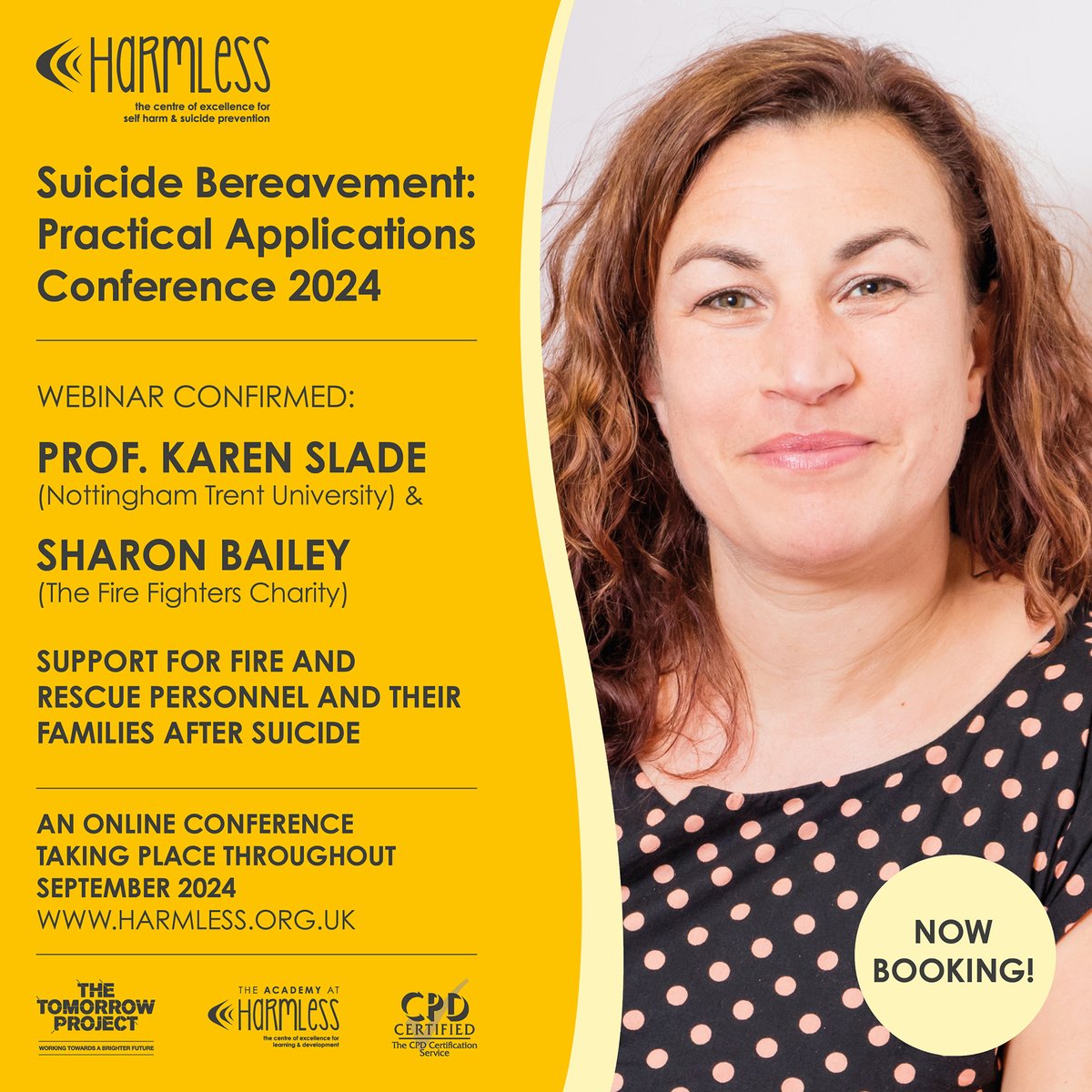 Harmless (@harmlessuk) on Twitter photo We're delighted to confirm that @KarenSlade2 from <a href="/NottmTrentUni/">Nottingham Trent University</a> and Sharon Bailey from <a href="/firefighters999/">Fire Fighters Charity</a> will be presenting a webinar at our #SuicideBereavement conference this September.
You can book your tickets here: bit.ly/4dnaMKG We're delighted to confirm that @KarenSlade2 from <a href="/NottmTrentUni/">Nottingham Trent University</a> and Sharon Bailey from <a href="/firefighters999/">Fire Fighters Charity</a> will be presenting a webinar at our #SuicideBereavement conference this September.
You can book your tickets here: bit.ly/4dnaMKG
