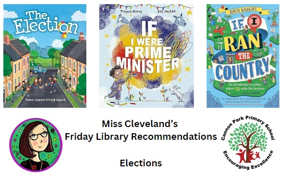 CannonParkSch's tweet photo. With the #GeneralElection next week, there could only be one theme for this week's #FridayLibraryRecommendations - Elections.
More info about the books can be found on our school website: https://t.co/OREGddO3HK
#readingforpleasure https://t.co/cKBDmi6SuR