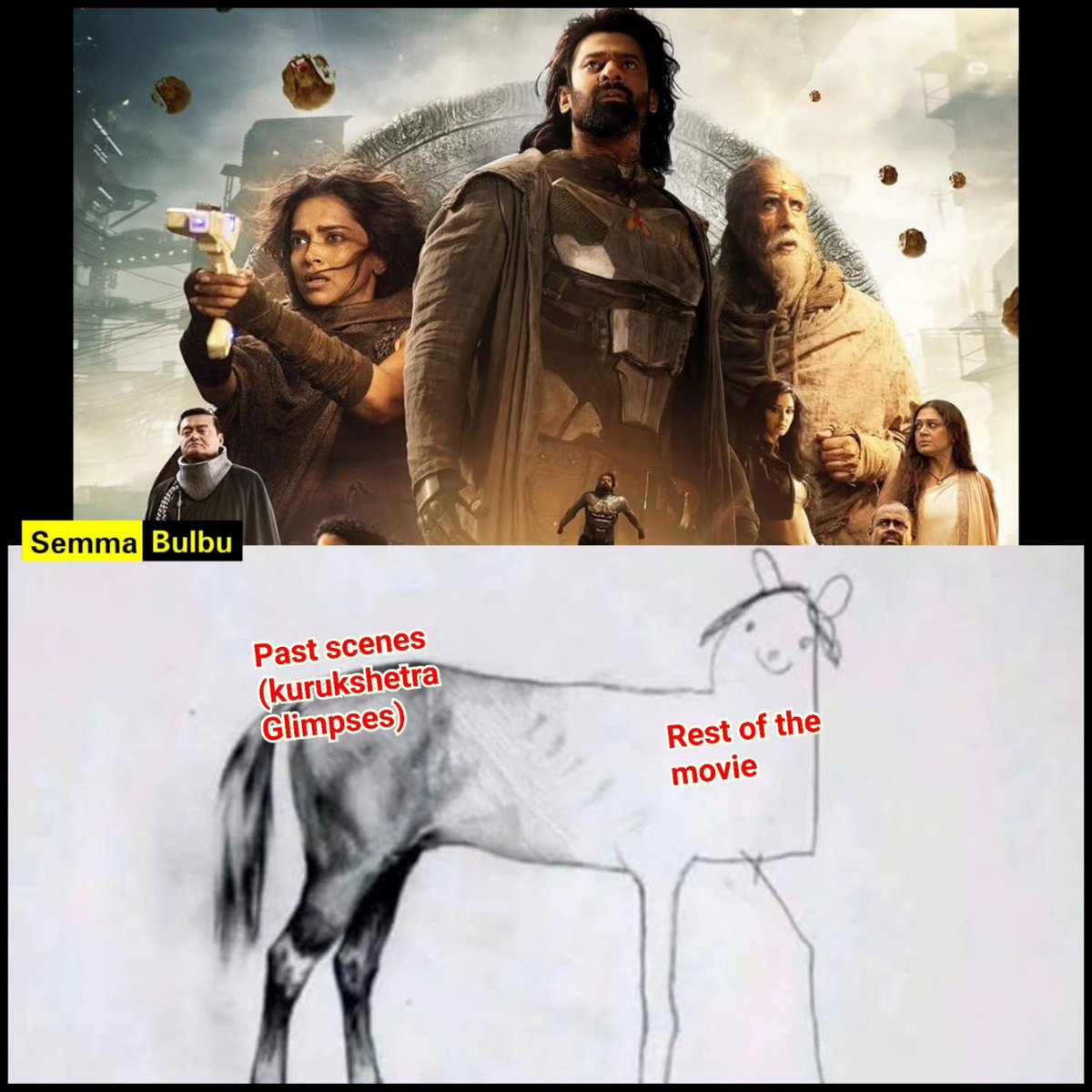 semmabulbu's tweet photo. Story and visuals🔥
Screenplay and dialogues👎

#kalki2898ad #kalki #indiancinema #tamilcinema #tamilmemes #tamilstatus #prabhas #rebelstarprabhas #deepikapadukone #amitabhbachchan #dulquersalmaan #kamalhaasan #vijaydevarakonda #mrunalthakur #kollywood #bollywood #tollywood https://t.co/MfWdebOaTM