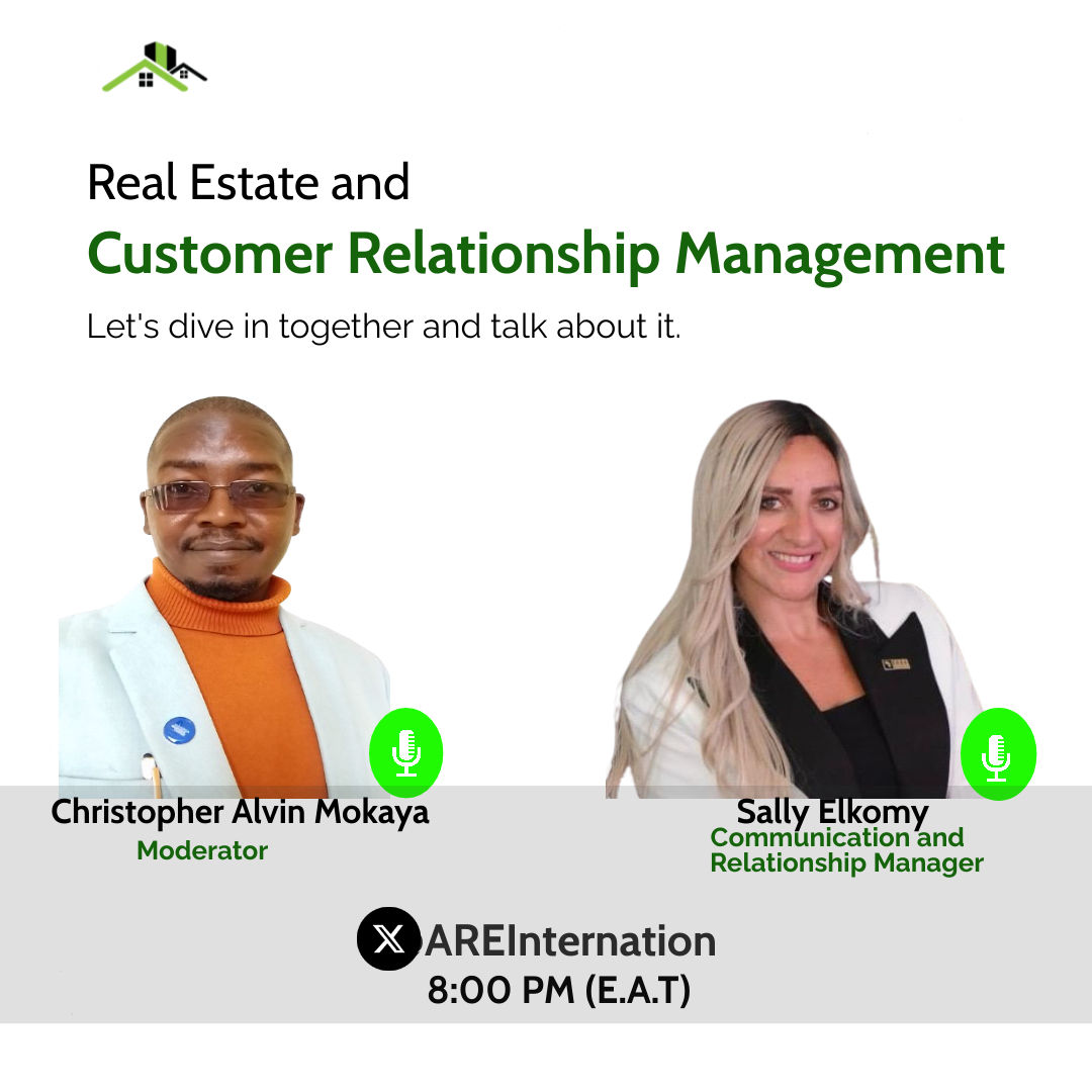 AREInternation's tweet photo. We are excited to invite you to the Real Estate &amp; Customer Relationships Management Webinar today Friday 28th June 2024, 8:00 PM EAT on X Space. 

A THREAD #AREInternationWebinar https://t.co/BnaZxA2RNy