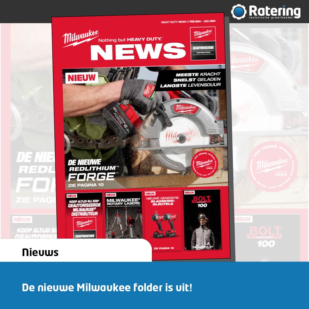 Milwaukee heeft weer een nieuwe folder uitgebracht met nieuwe producten en nieuwe technologie. Milwaukee's nieuwe M18 FORGE 6.0 Ah accu is de krachtigste, snelst oplaadbare en duurzaamste accu binnen de Redlithium serie. #rateringulft #milwaukee p1e.nl/_585