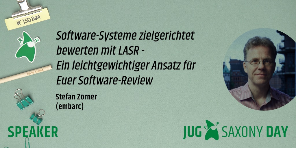 JUG Saxony (@jugsaxony) on Twitter photo @StefanZoerner von <a href="/embarced/">embarc Software Consulting GmbH</a> gibt beim #JUGSaxonyDay am 27. September 2024 einen lebendigen Einstieg in die Welt der #Architekturbewertung. Alle Infos zum Talk unter
👉 jugsaxony.org/day/programm/d…
#JSD2024 #Konferenz #ITinSachsen #Architekturreview @StefanZoerner von <a href="/embarced/">embarc Software Consulting GmbH</a> gibt beim #JUGSaxonyDay am 27. September 2024 einen lebendigen Einstieg in die Welt der #Architekturbewertung. Alle Infos zum Talk unter
👉 jugsaxony.org/day/programm/d…
#JSD2024 #Konferenz #ITinSachsen #Architekturreview