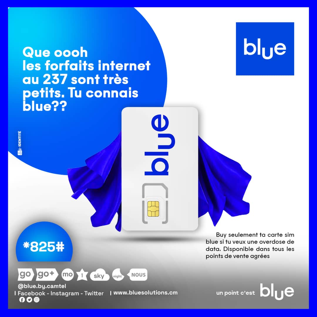 blue_by_camtel's tweet photo. Buy seulement ta carte sim blue si tu veux une overdose de data. Disponible dans tous les points de vente agrées.
---------
Buy only your blue sim card if you want an overdose of data. Available at all approved sales points

#Blue
#BlueRecharge https://t.co/x3MO5IPGfR