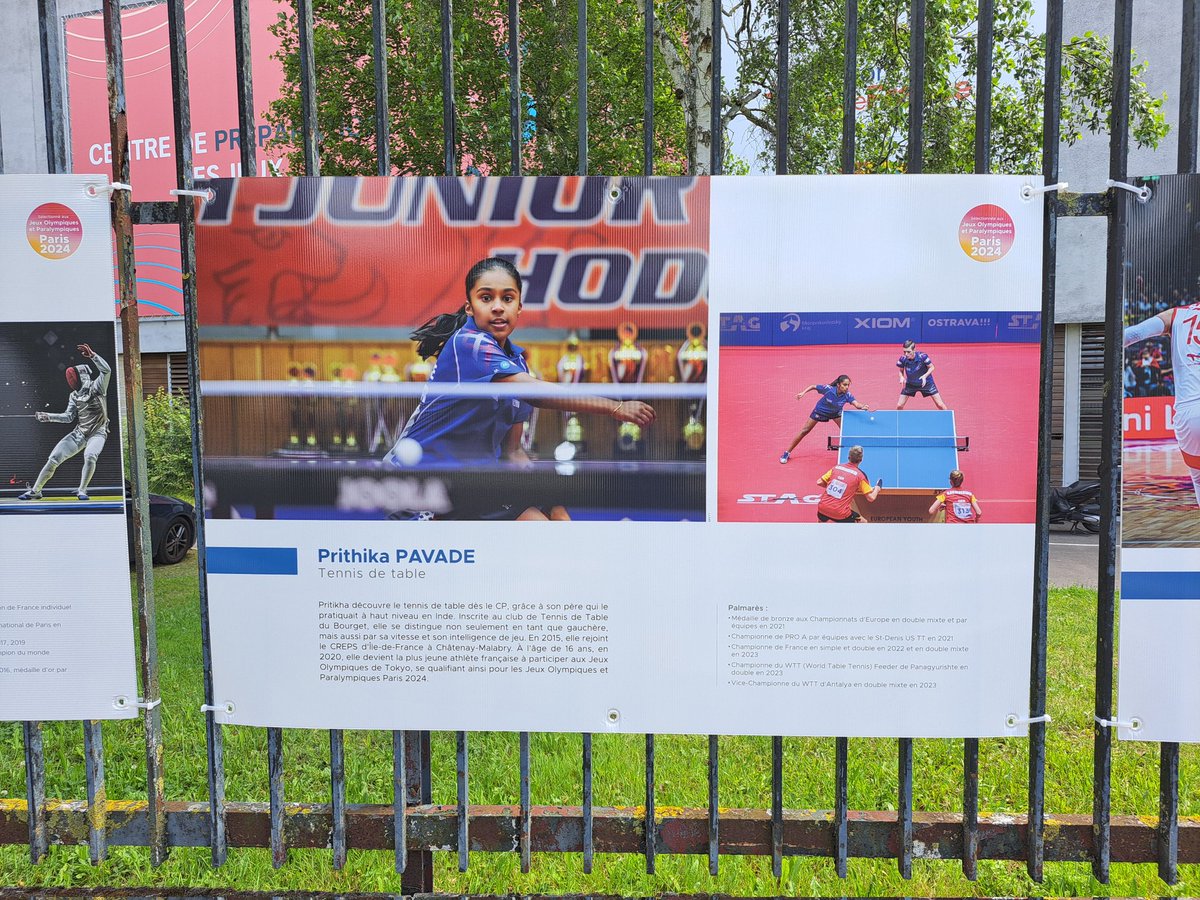 Exposition sur les murs du CREPS IDF des anciens membres présents aux JOP 2024
Le tennis de table présent avec Prithika Pavade
L’occasion de remercier le staff technique de la ligue IDF, les entraîneurs des clubs qui contribuent à la progression  de nos jeunes vers le haut niveau