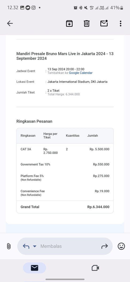 abdhins's tweet photo. Wts wts brunomars
Cat 3A, 2 tix
Day 2 (13 sept)
Harga normal, ga pake fee-feean
Cod jakarta barat/jakarta pusat
Dijual karna double tix tgl 14

#brunomarsinjakarta #wts #wtsbrunomars #wtbbrunomars #wtb #zonauang #zonajajan https://t.co/6aDxYI9bGa